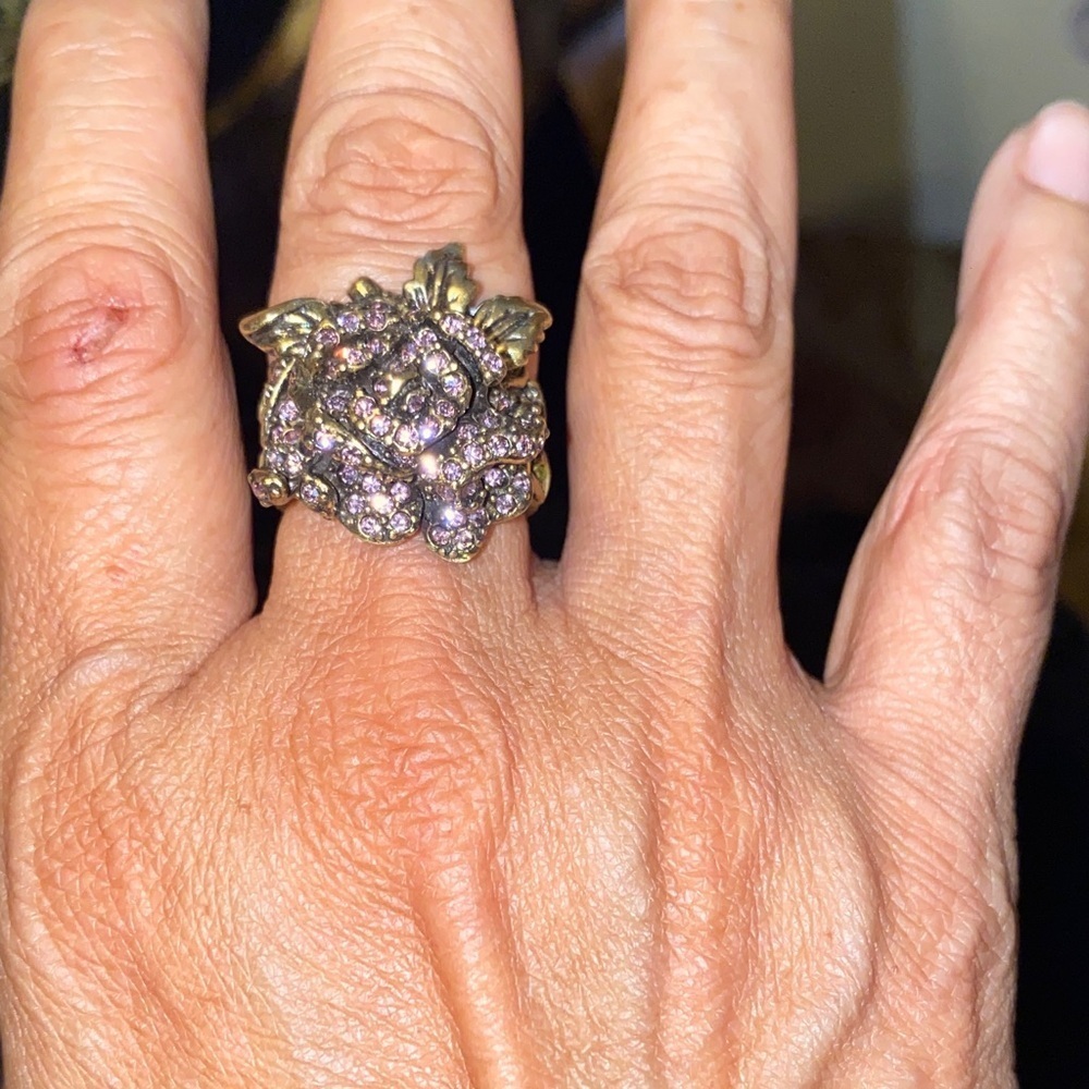 Retired Heidi Daus Vintage-Purple Rose Ring Size 8.75 - Picture 3 of 6